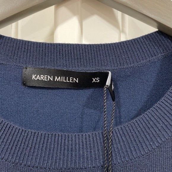 Karen Millen Lace-up ribbon Navy Sweater Dress. XS - Picture 4 of 5